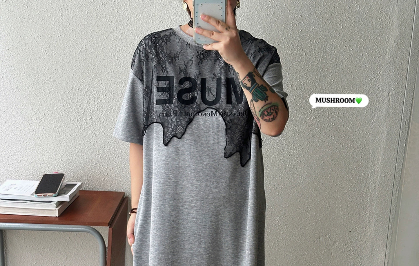 MUSE print lace splicing dress 1color 【NINE7111】