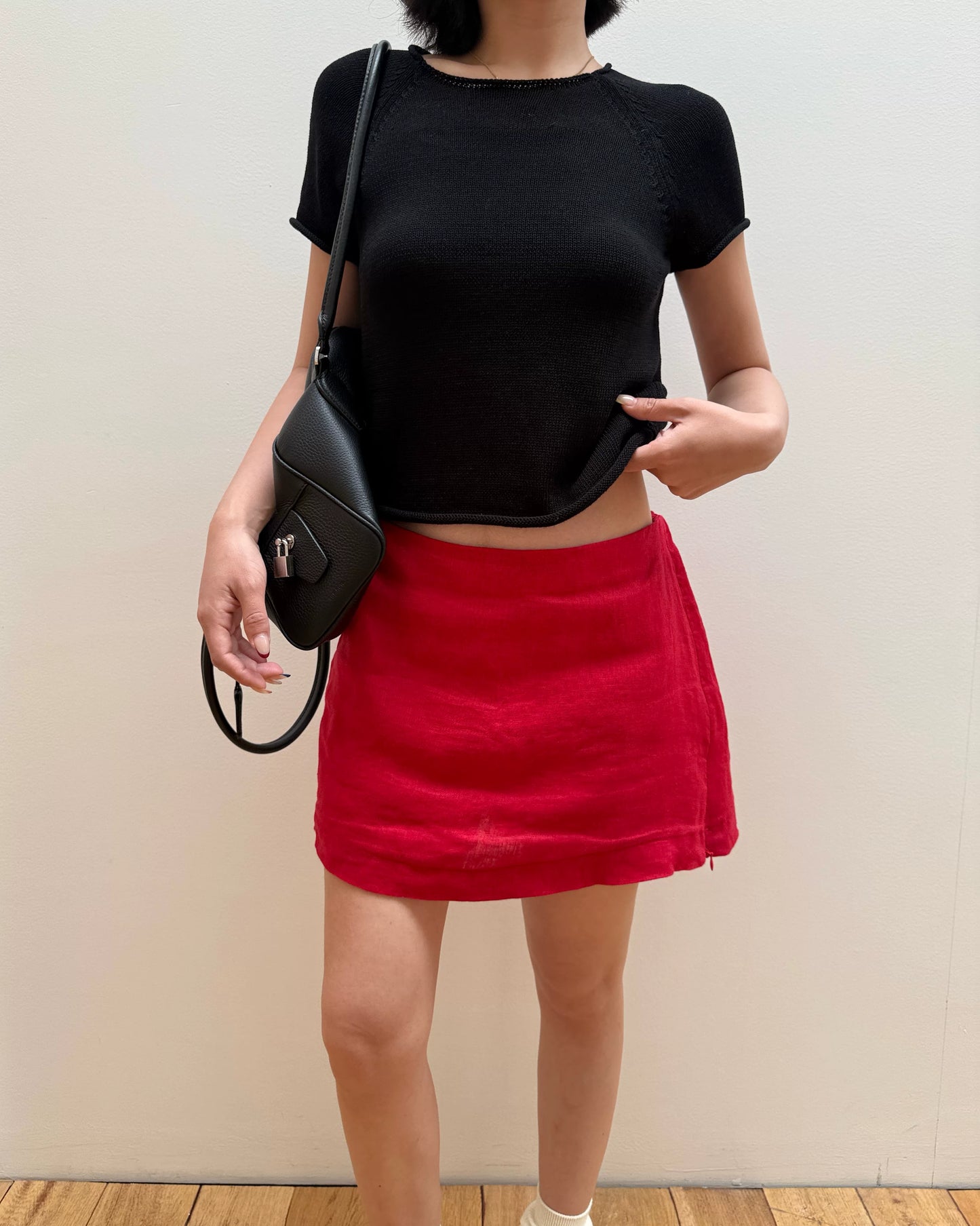 minimal short sleeve knit top 3color【NINE7004】