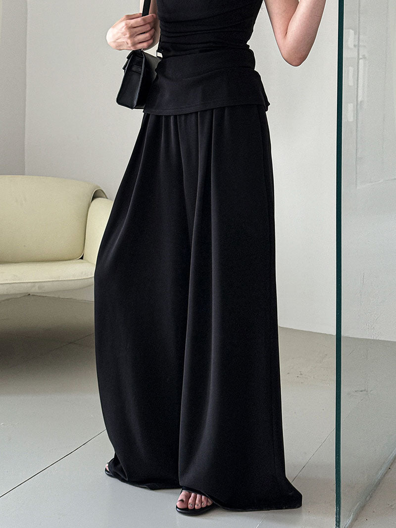 drape top wide pants set 2color 【NINE7257】