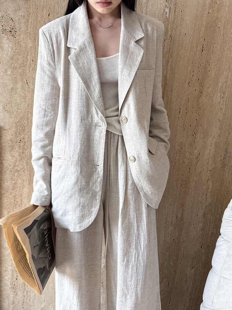linen tailored blazer pants setup 2color 【NINE7234】