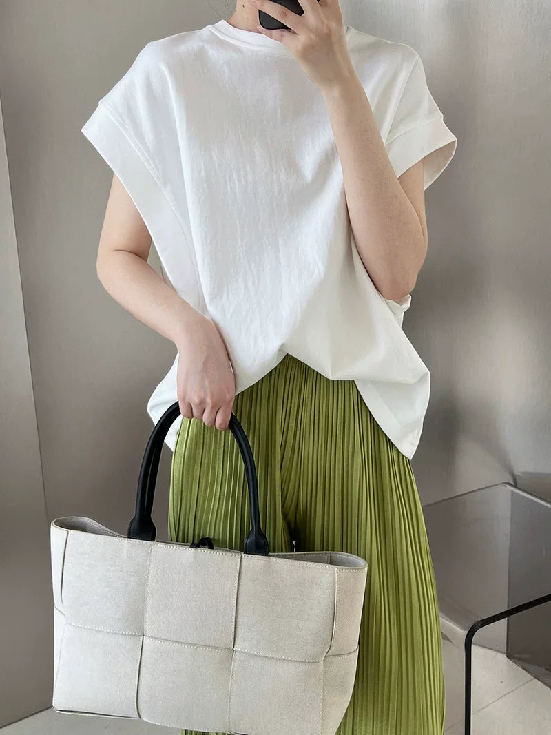 french sleeve casual tshirt 3color 【NINE7072】