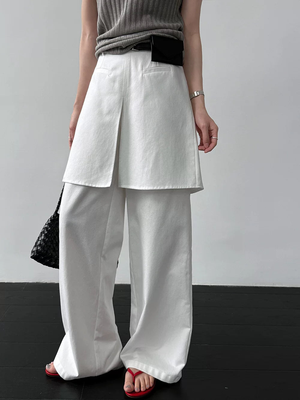 skirt layered wide leg pants 2color 【NINE7074】