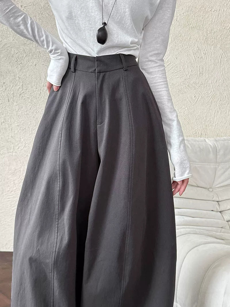 curved seam balloon wide pants 3color 【NINE7064】