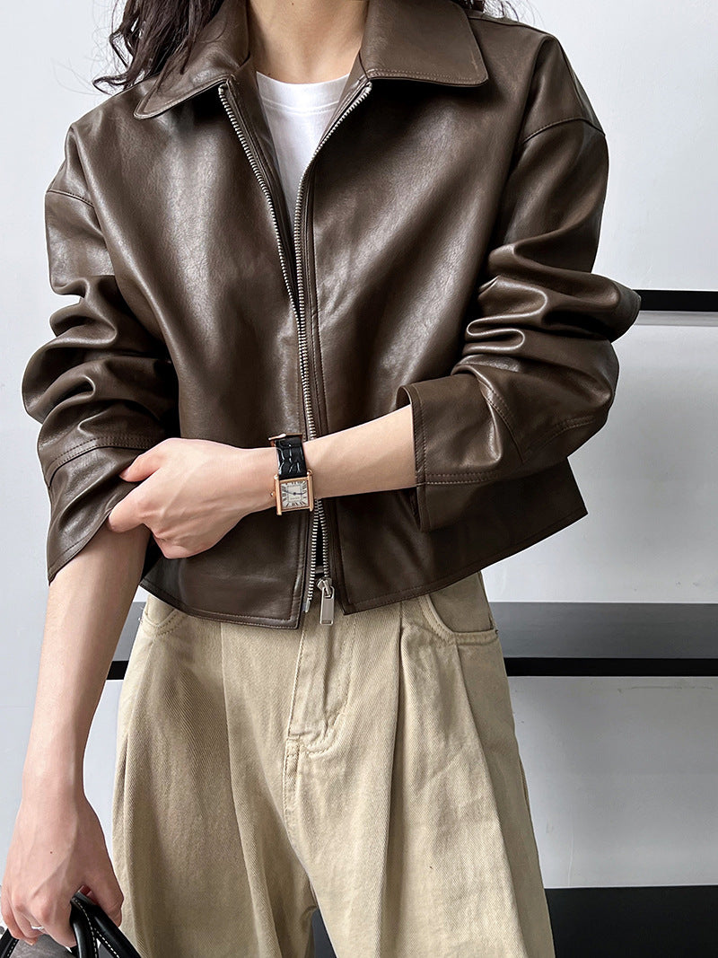 short faux leather jacket 2color 【NINE7252】