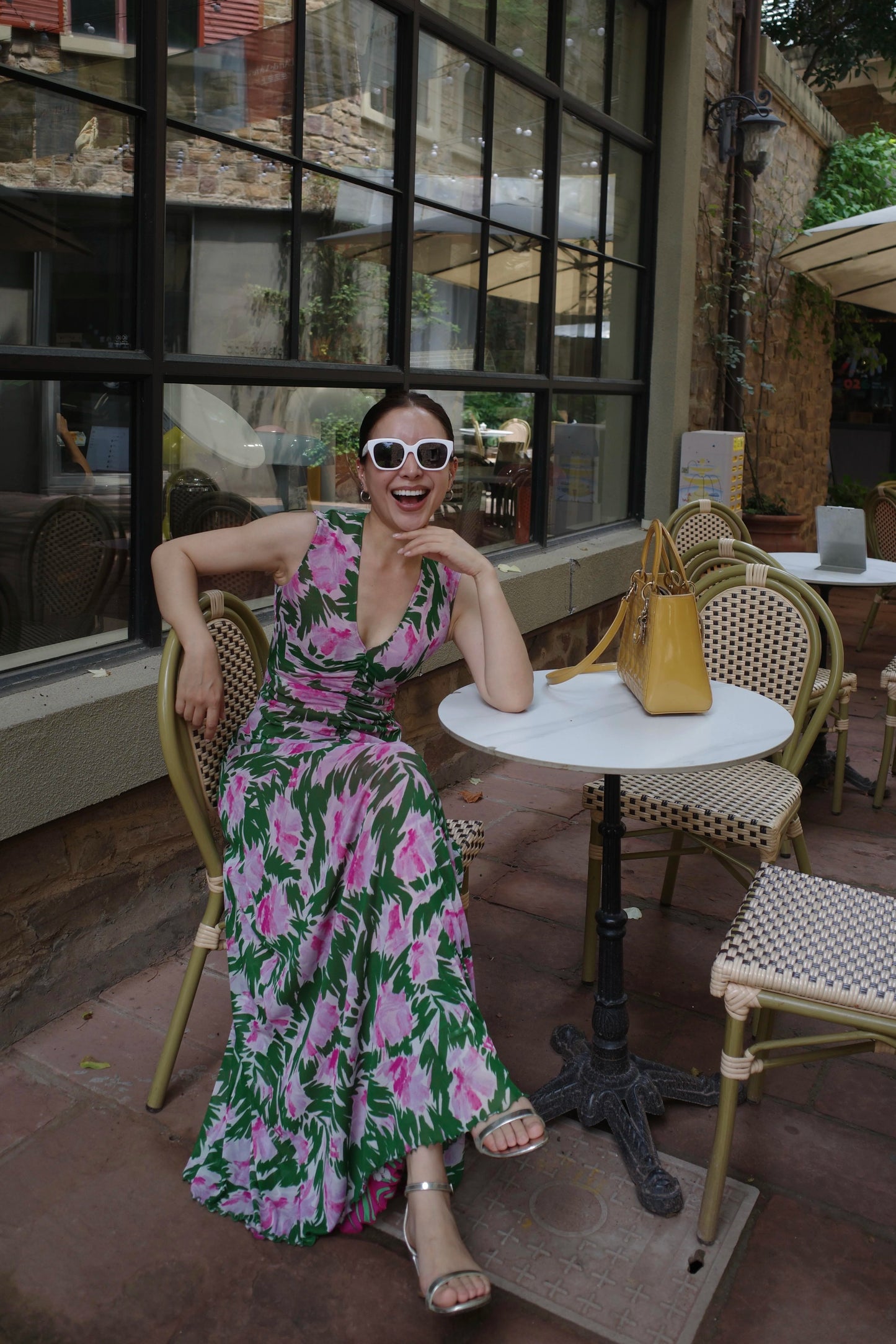 2way floral print sleeveless maxi dress 1color 【NINE7206】