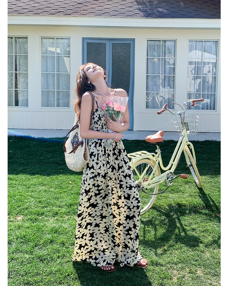 floral print camisole jumpsuit 1color 【NINE7114】