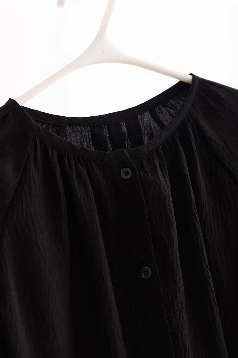 v-neck lantern sleeve loose shirt 1color 【NINE7224】