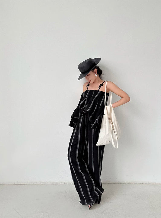 stripe  wide leg pants 1color 【NINE7043】