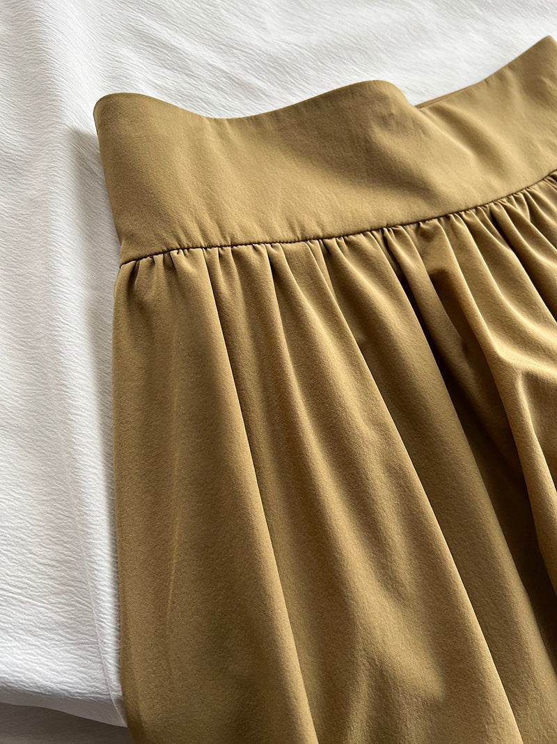 high waist gathered flare skirt 3color 【NINE7253】