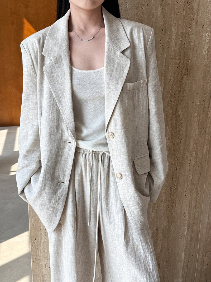 linen tailored blazer pants setup 2color 【NINE7234】