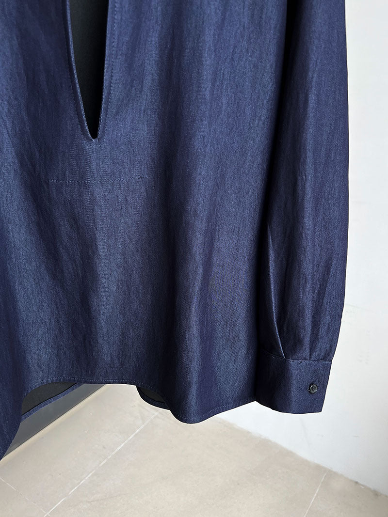 deep v neck collar shirt 1color 【NINE7248】