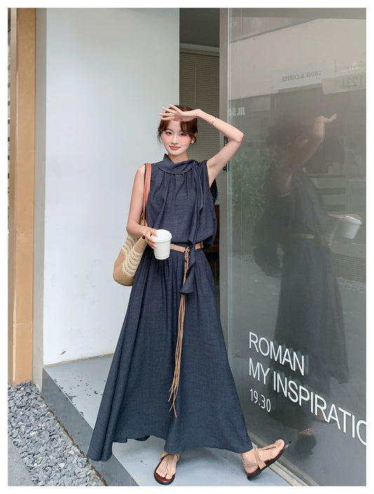 frill stand collar top setup 1color 【NINE7116】