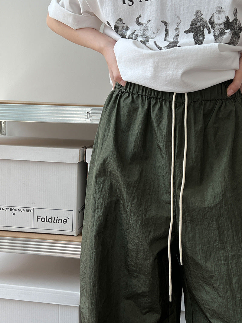 casual drawstring wide leg pants 2color 【NINE7254】