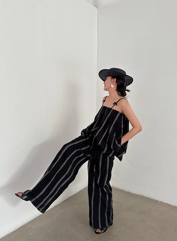 striped ribbon camisole top 1color 【NINE7047】