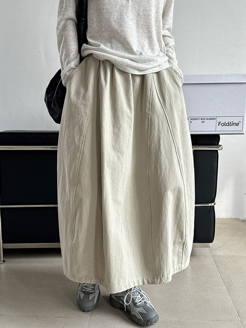 panel flare long skirt 3color 【NINE7264】