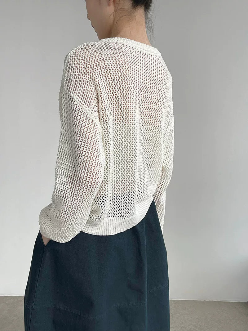 mesh zip knit cardigan 5color 【NINE7076】