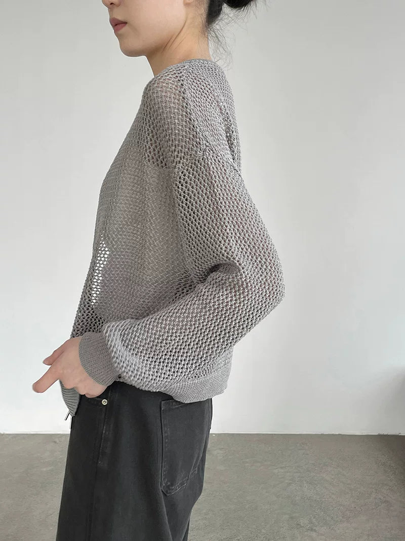 mesh zip knit cardigan 5color 【NINE7076】