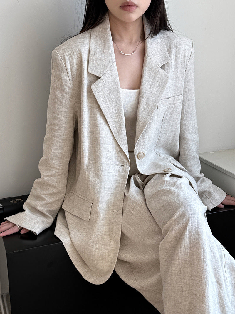linen tailored blazer pants setup 2color 【NINE7234】