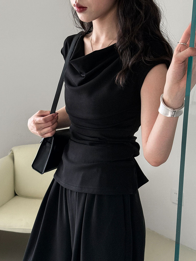 drape top wide pants set 2color 【NINE7257】