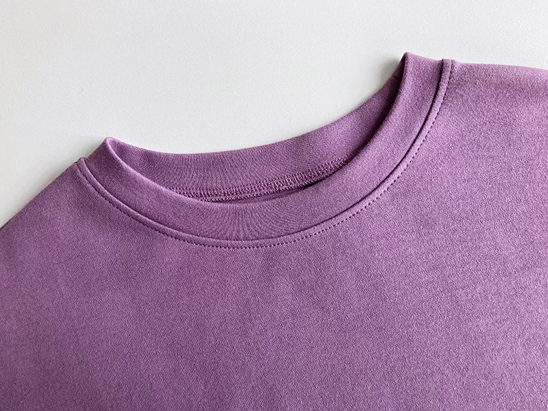 french sleeve casual tshirt 3color 【NINE7072】