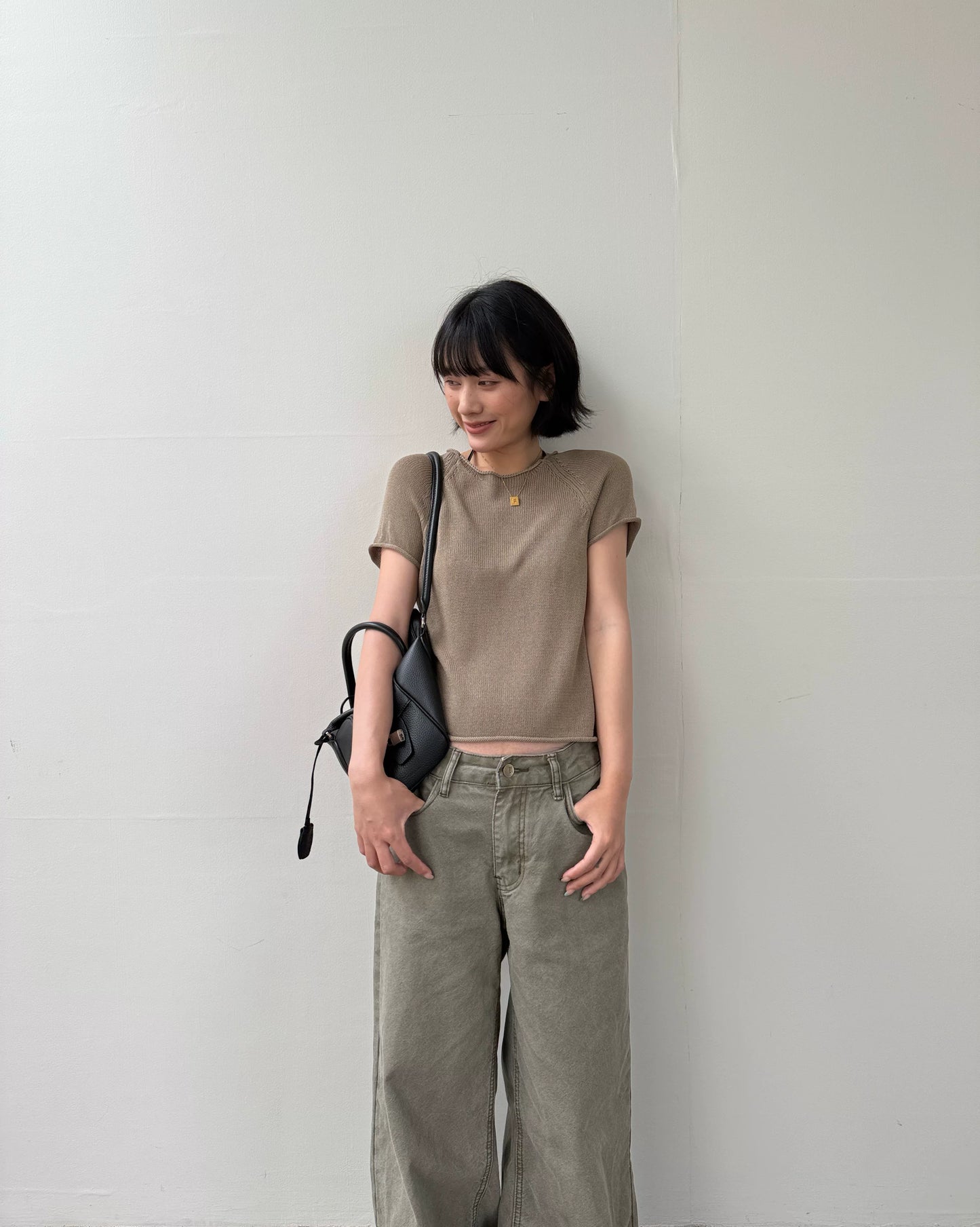 minimal short sleeve knit top 3color【NINE7004】