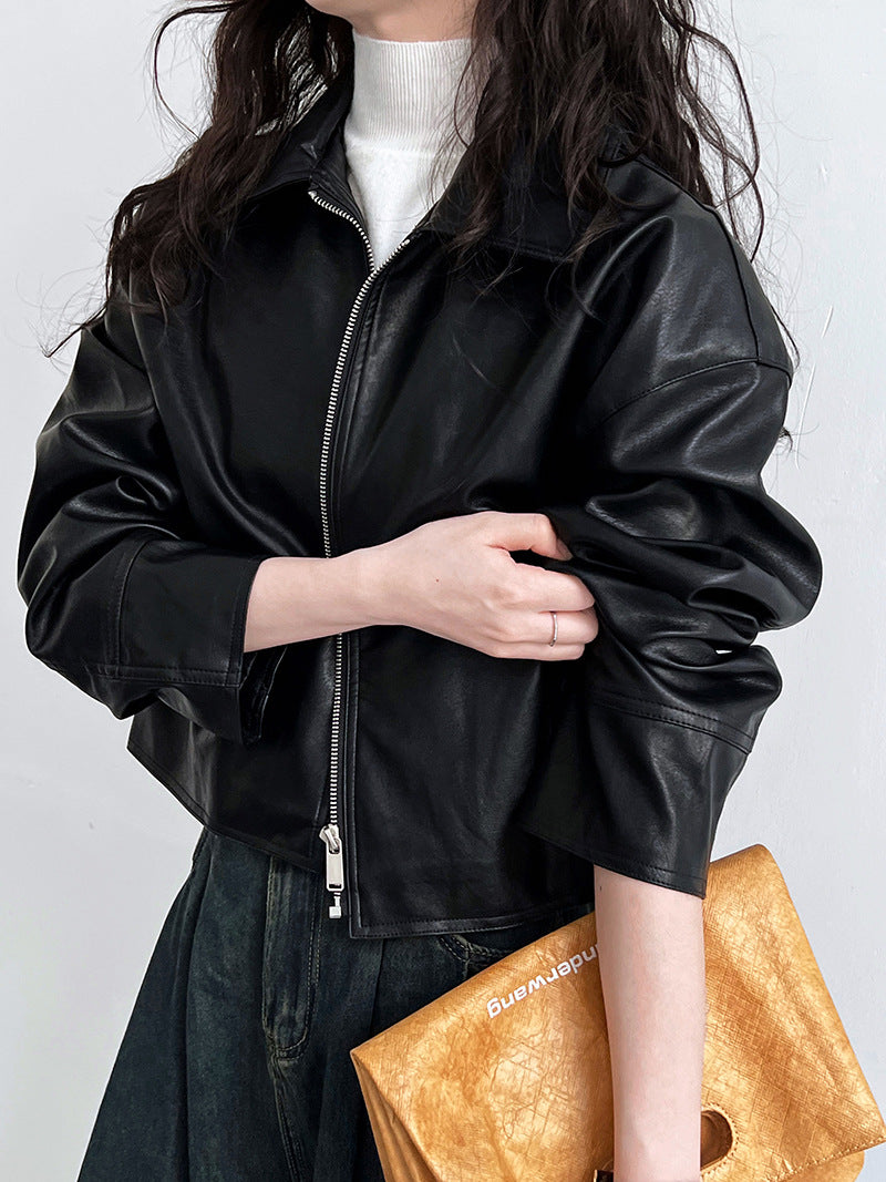 short faux leather jacket 2color 【NINE7252】