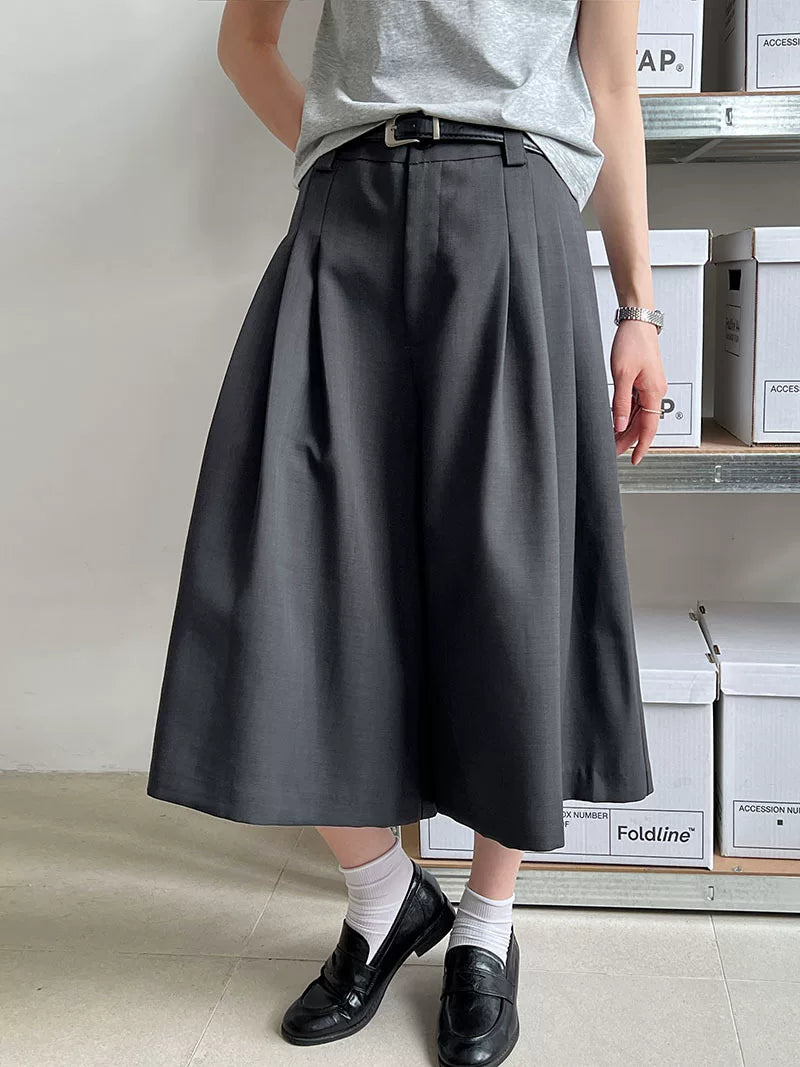 pleated wide leg pants 2color 【NINE7058】