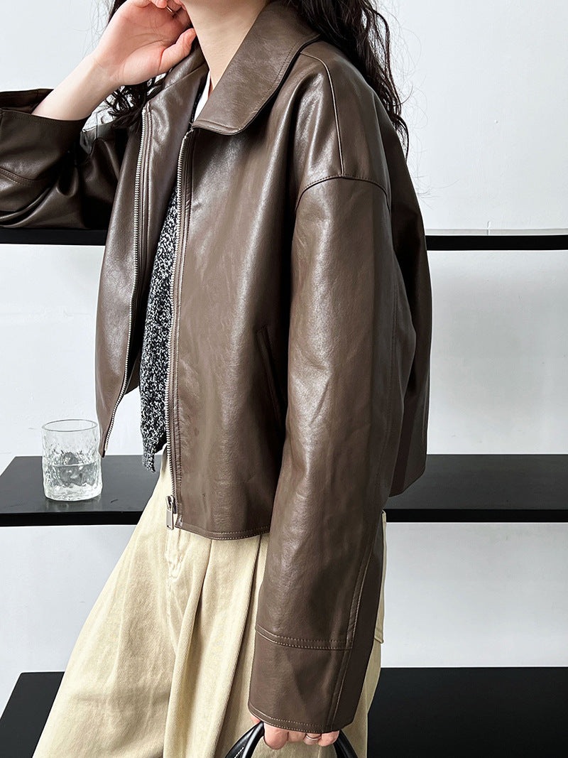 short faux leather jacket 2color 【NINE7252】