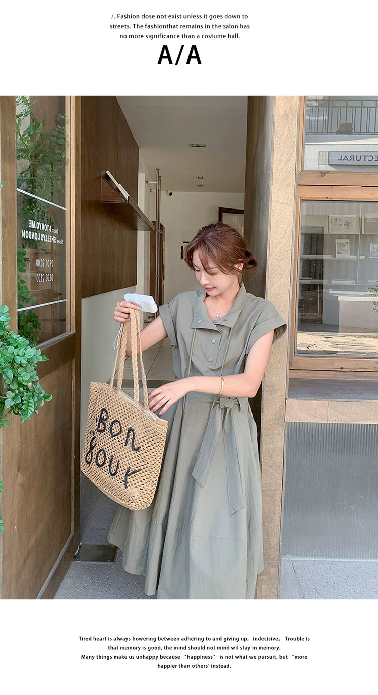 military belt safari dress 1color 【NINE7132】