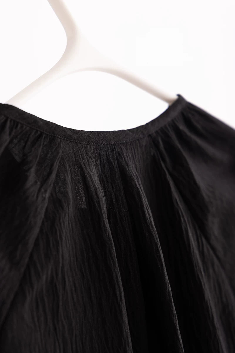 v-neck lantern sleeve loose shirt 1color 【NINE7224】