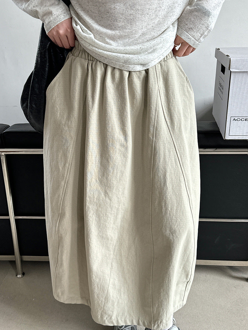 panel flare long skirt 3color 【NINE7264】