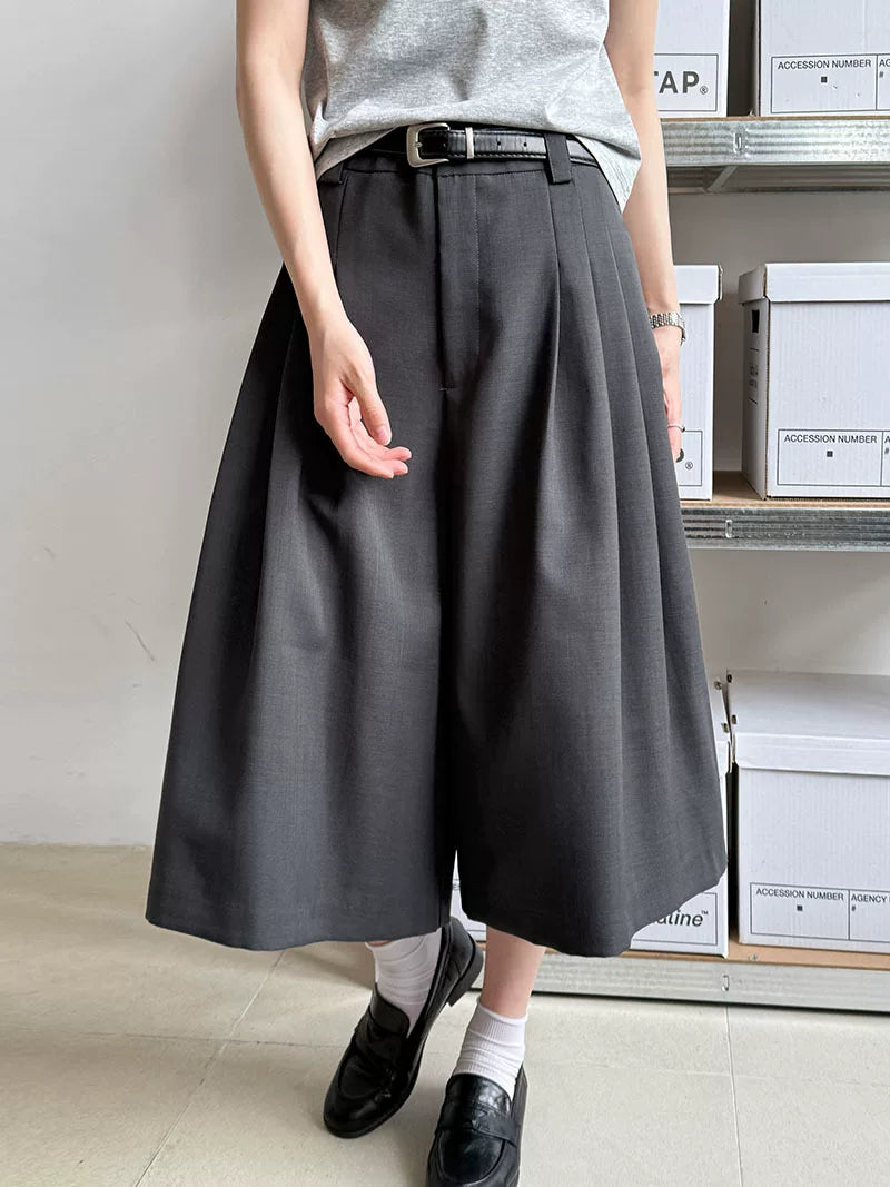pleated wide leg pants 2color 【NINE7058】