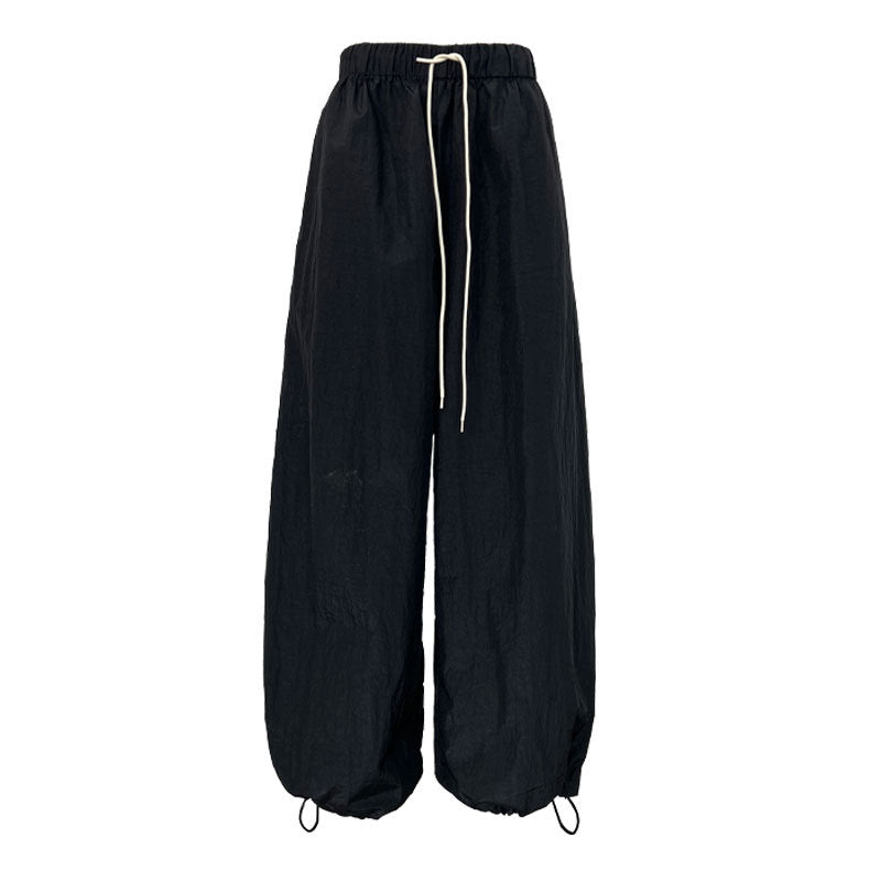 casual drawstring wide leg pants 2color 【NINE7254】