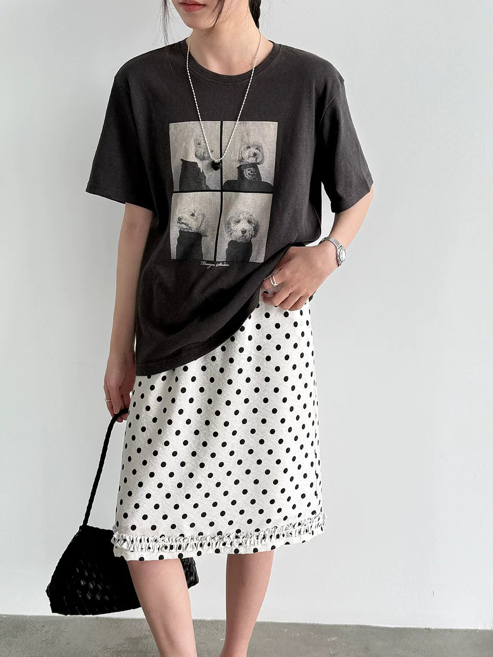 dog photo print casual tshirt 2color 【NINE7080】