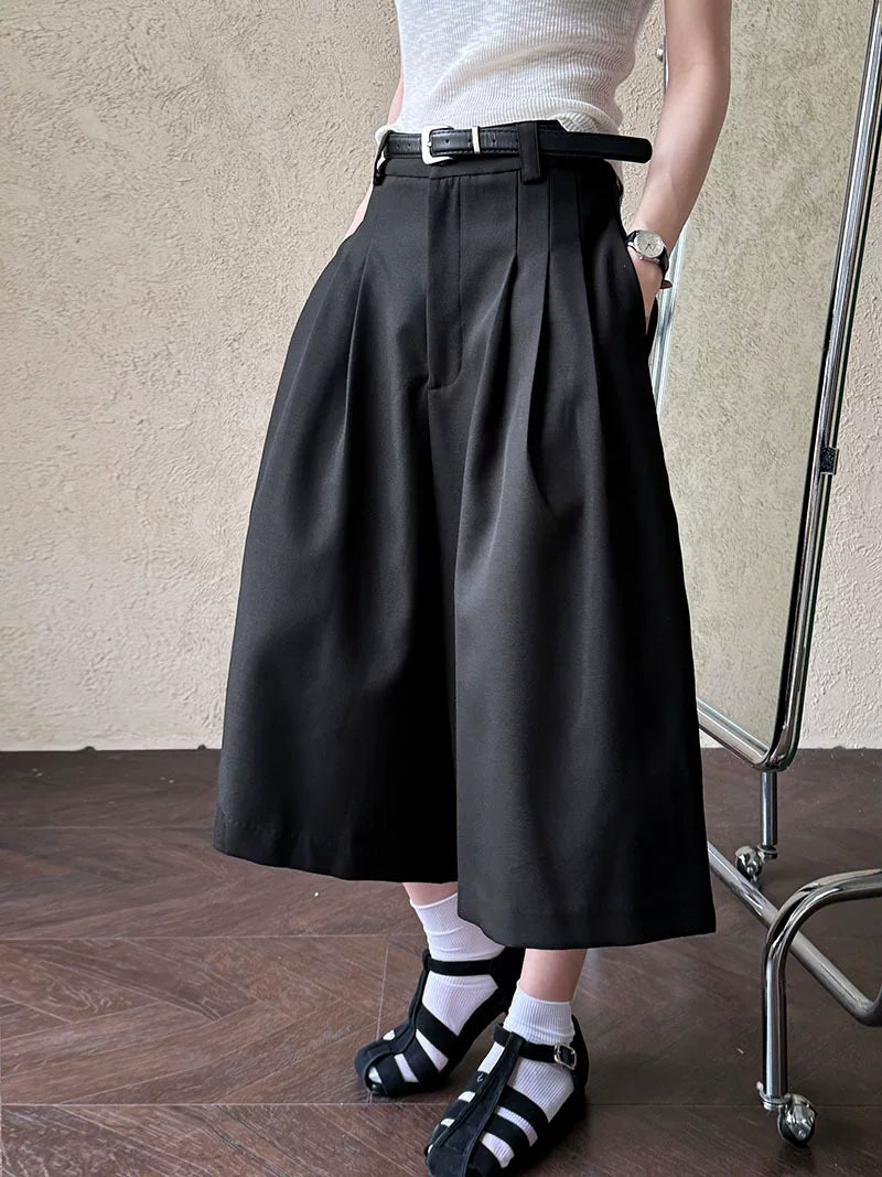 pleated wide leg pants 2color 【NINE7058】
