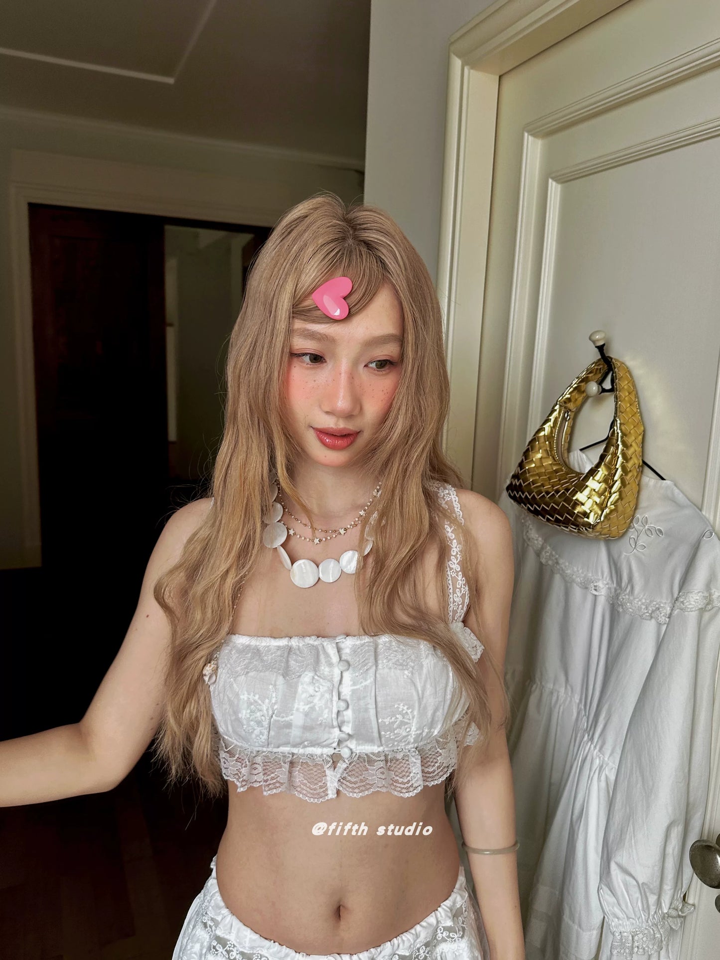 lace camisole flare skirt setup 1color 【NINE7152】