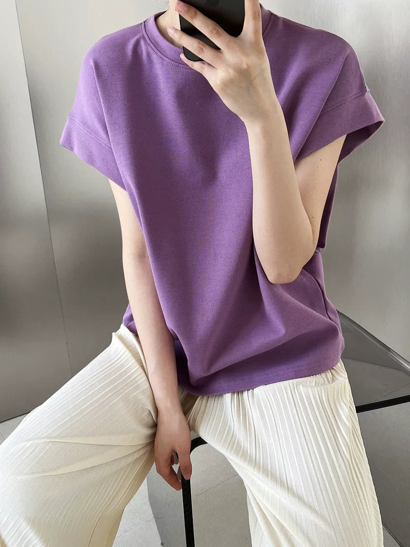 french sleeve casual tshirt 3color 【NINE7072】