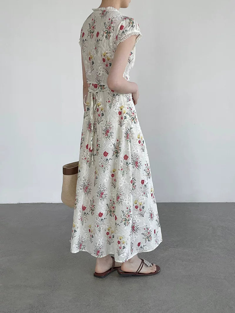 floral v neck maxi dress 1color 【NINE7068】