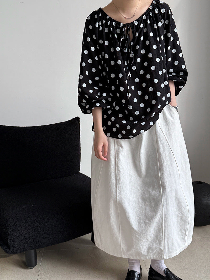 panel flare long skirt 3color 【NINE7264】