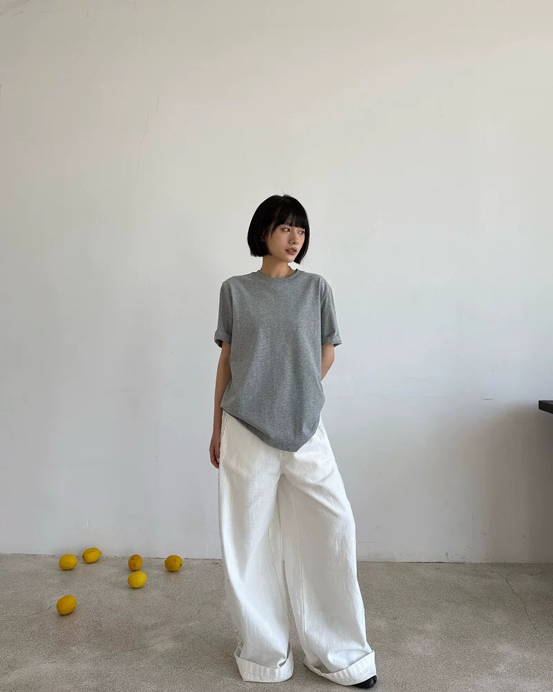 basic relaxed fit cotton tshirt 3color【NINE7007】