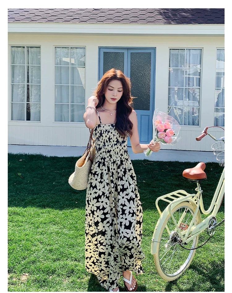 floral print camisole jumpsuit 1color 【NINE7114】