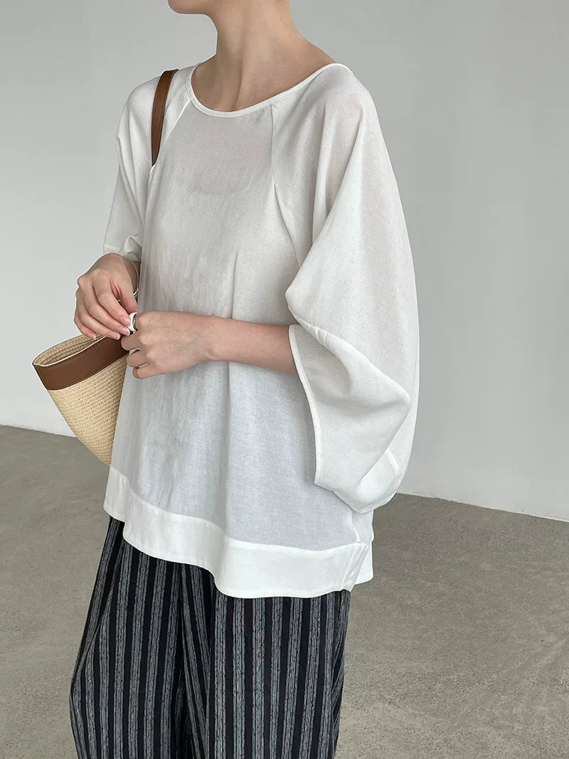 loose dolman sleeve casual blouse 2color 【NINE7073】