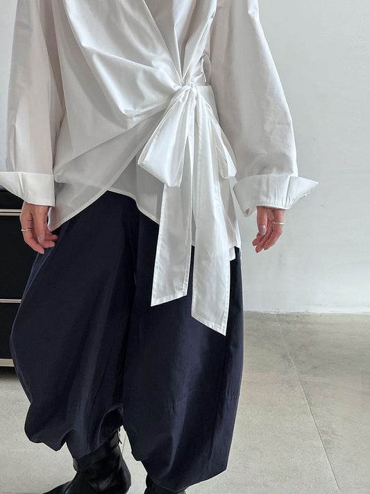 wrap tie shirt blouse 3color 【NINE7260】