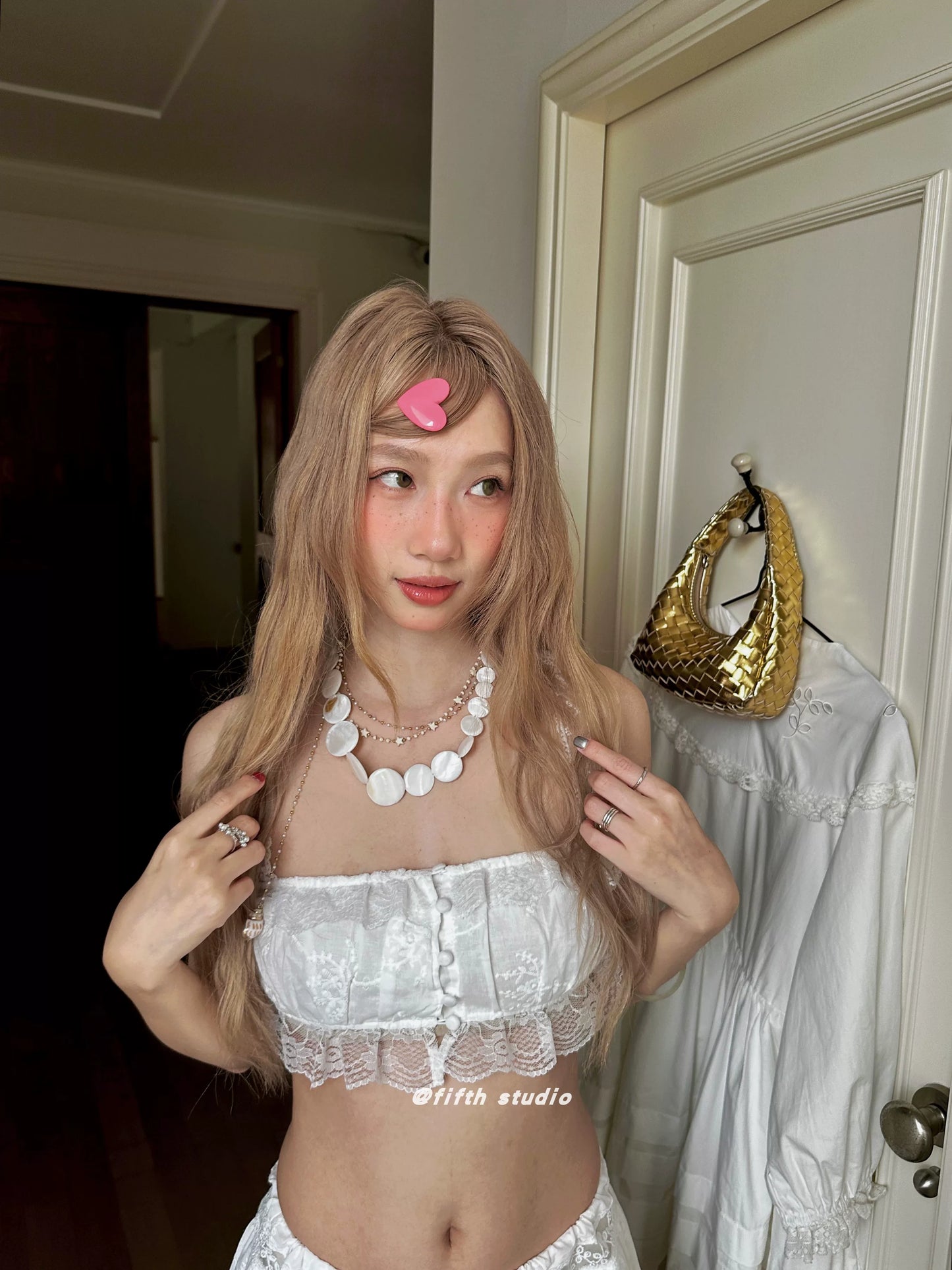 lace camisole flare skirt setup 1color 【NINE7152】