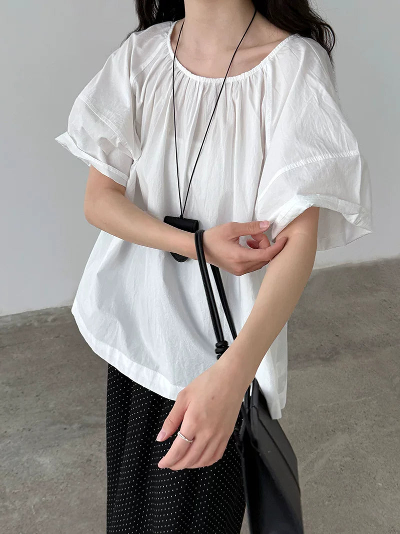 back open ribbon blouse 2color 【NINE7071】
