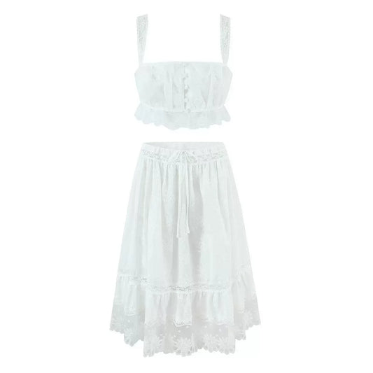 lace camisole flare skirt setup 1color 【NINE7152】