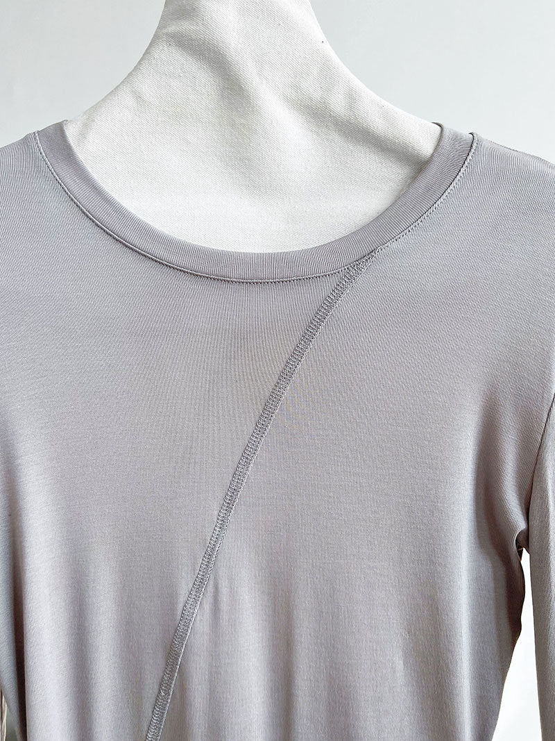 asymmetric seam long sleeve tee 4color 【NINE7245】