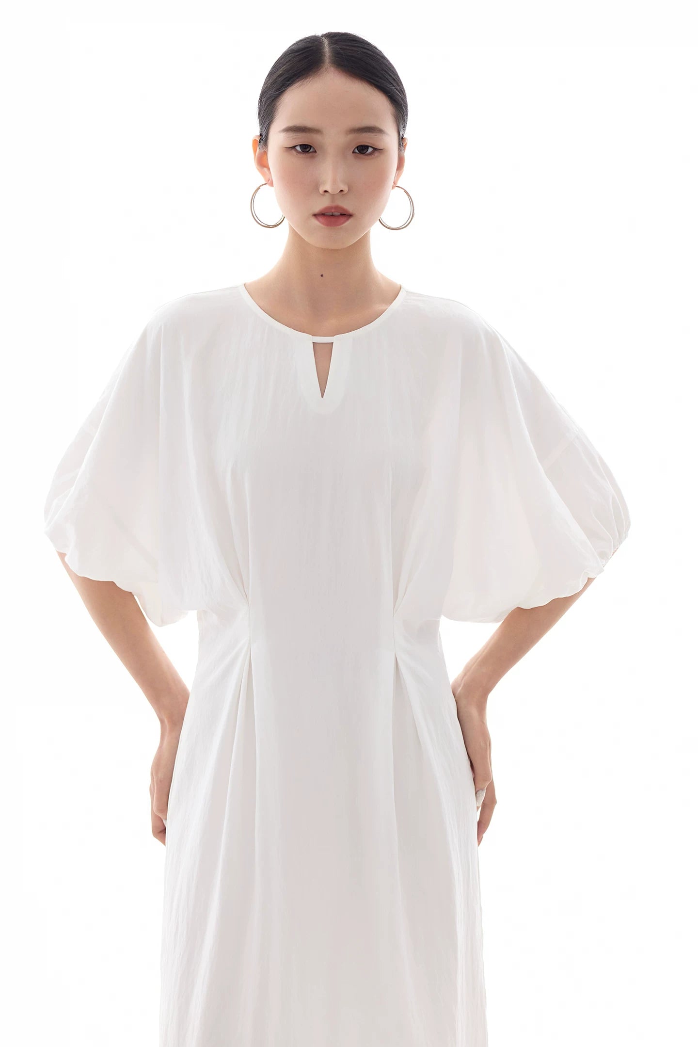 waist gathered  maxi dress 11color 【NINE7213】