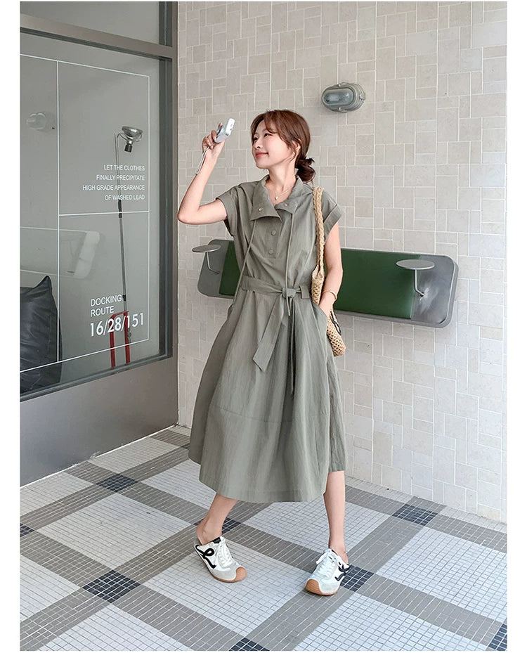 military belt safari dress 1color 【NINE7132】