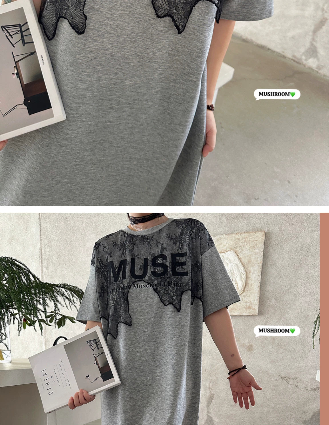 MUSE print lace splicing dress 1color 【NINE7111】